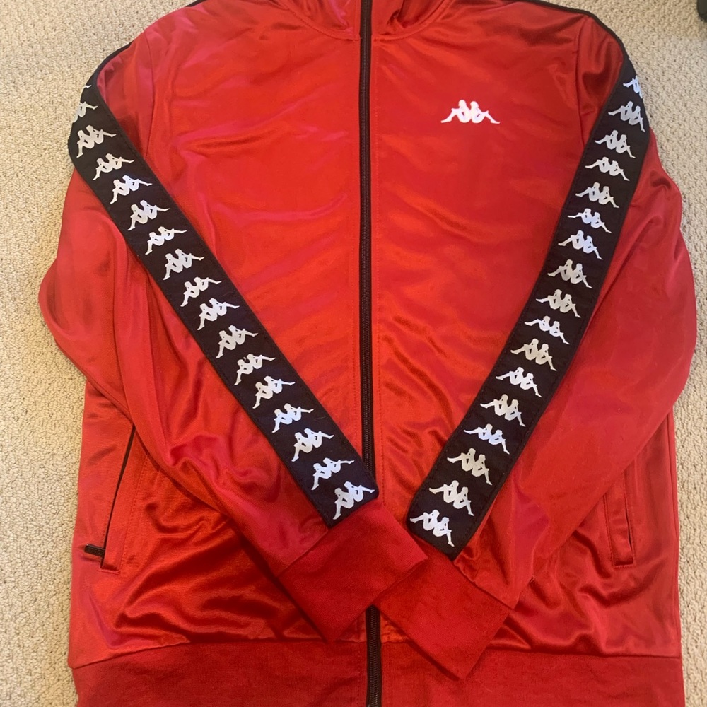 Kappa Men's Red Track Jacket XL but fits in between L and XL